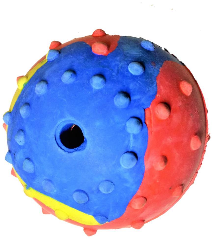 

S N ENTERPRISES SNE1118 RUBBER SPIKED MUSICAL BALL BIG SIZE FOR PETS ASSORTED 25 4 cm (10 inch) DIAMETER 300g