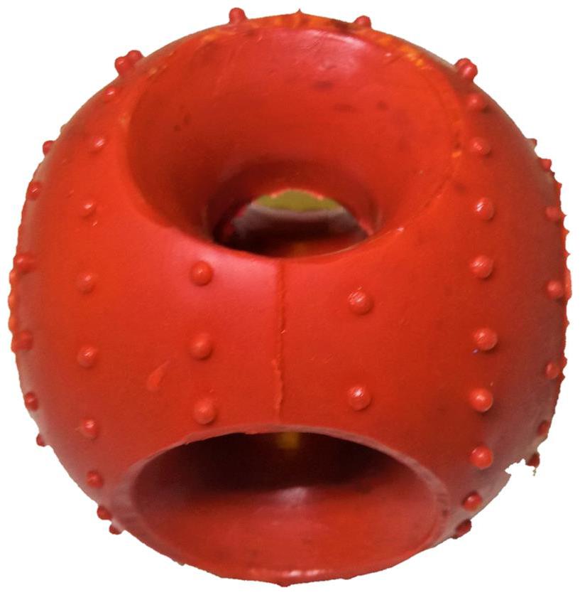 

S N ENTERPRISES SNE1121 RUBBER SPIKED MUSICAL DOUNUT BALL SMALL SIZE FOR PETS ASSORTED 20 32 cm (8 inch) DIAMETER 85g
