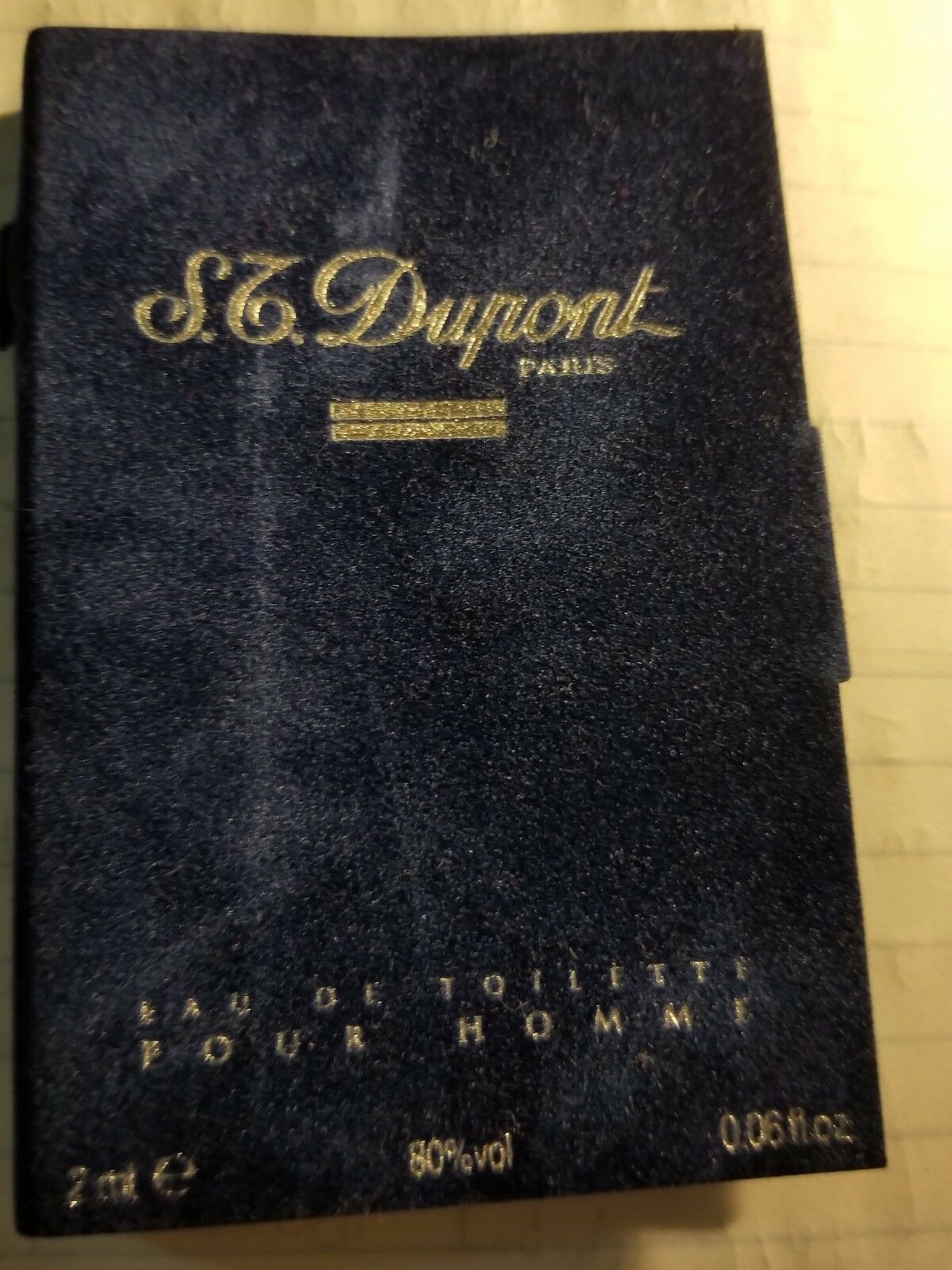 

S T Dupont Pour Homme Men EDT 2 ml 0 06 oz Cologne Splash Blue RARE IN CARD