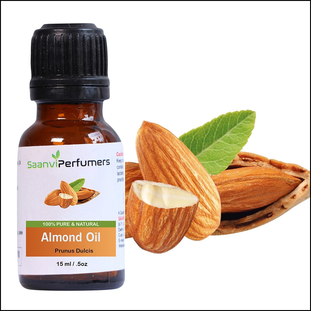 

Saanvi Perfumers Almond Cold Pressed Carrier Oil Pure Natural Therapeutic Grade Oil For Aromatherapy Body Massage Skin Care Hair Care Oil 15 ml ( Pack of 1 )