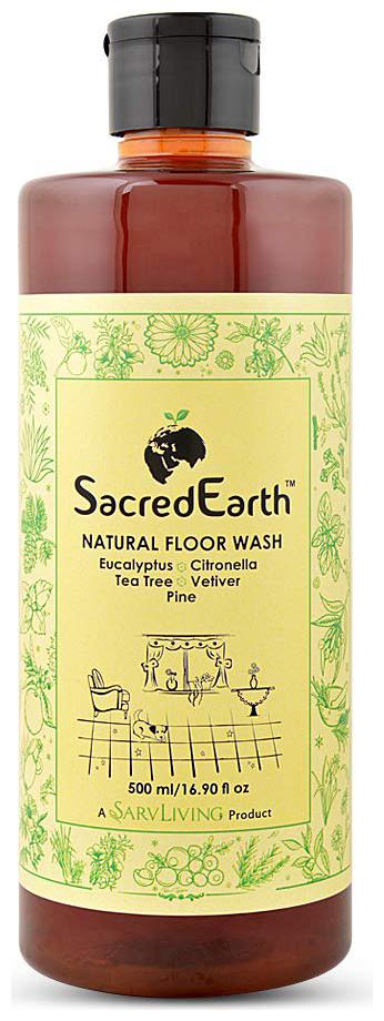 

SacredEarth Natural Floor Wash Liquid- With Soap Nuts Aloe Vera Eucalyptus Tea Tree Citronella Vetiver Pine 500ml