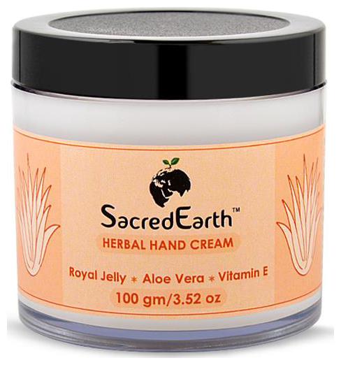 

SacredEarth Herbal Hand Cream - With Royal Jelly Aloe Vera and Vitamin E-100g