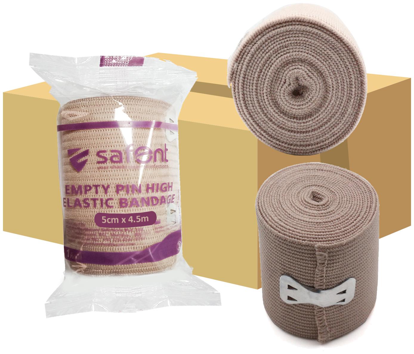 

Safent Skin Color Empty Pin High Elastic Bandage - 2 Inch (breadth 5cm x length 450Cm) (Pack Of 8)