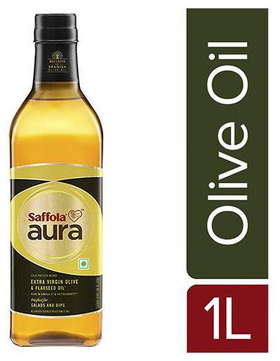 

Saffola Aura Extra Virgin Olive Flaxseed Oil 1 L