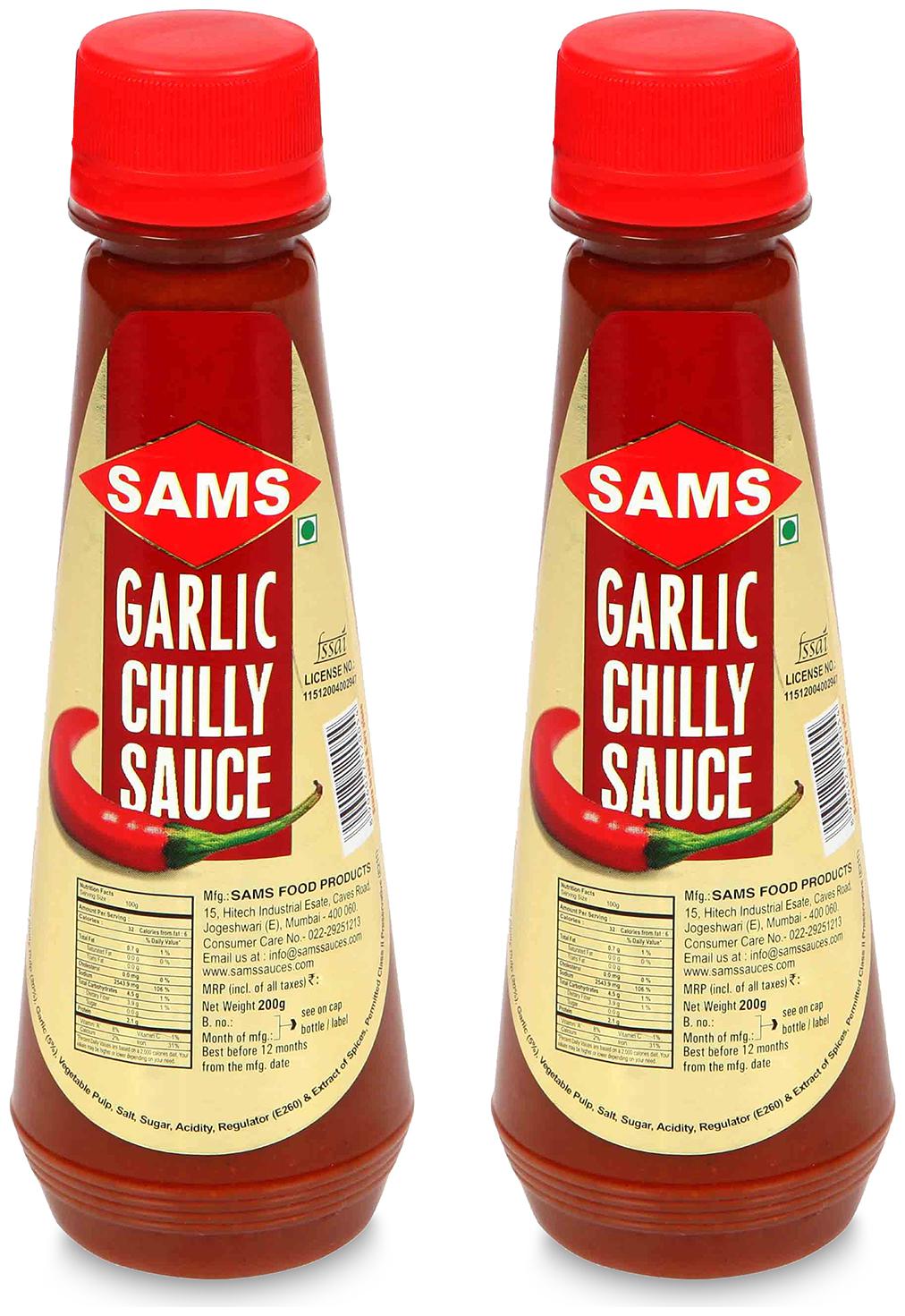 

Sams Garlic Chilly Sauce 200 g (Pack of 2)