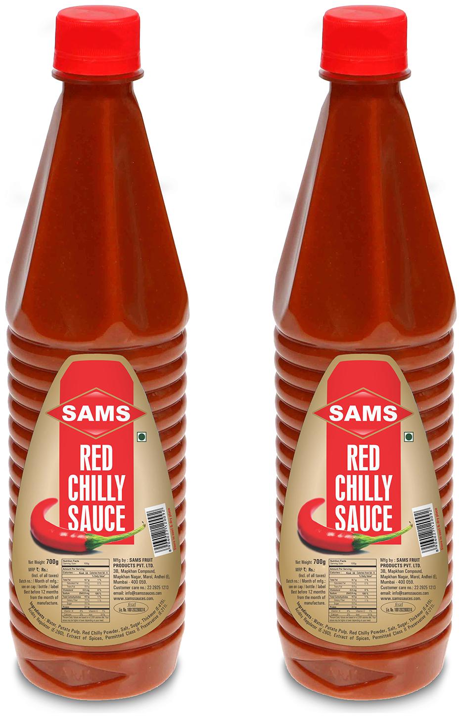 

Sams Red Chilly Sauce 700 g (Pack of 2)