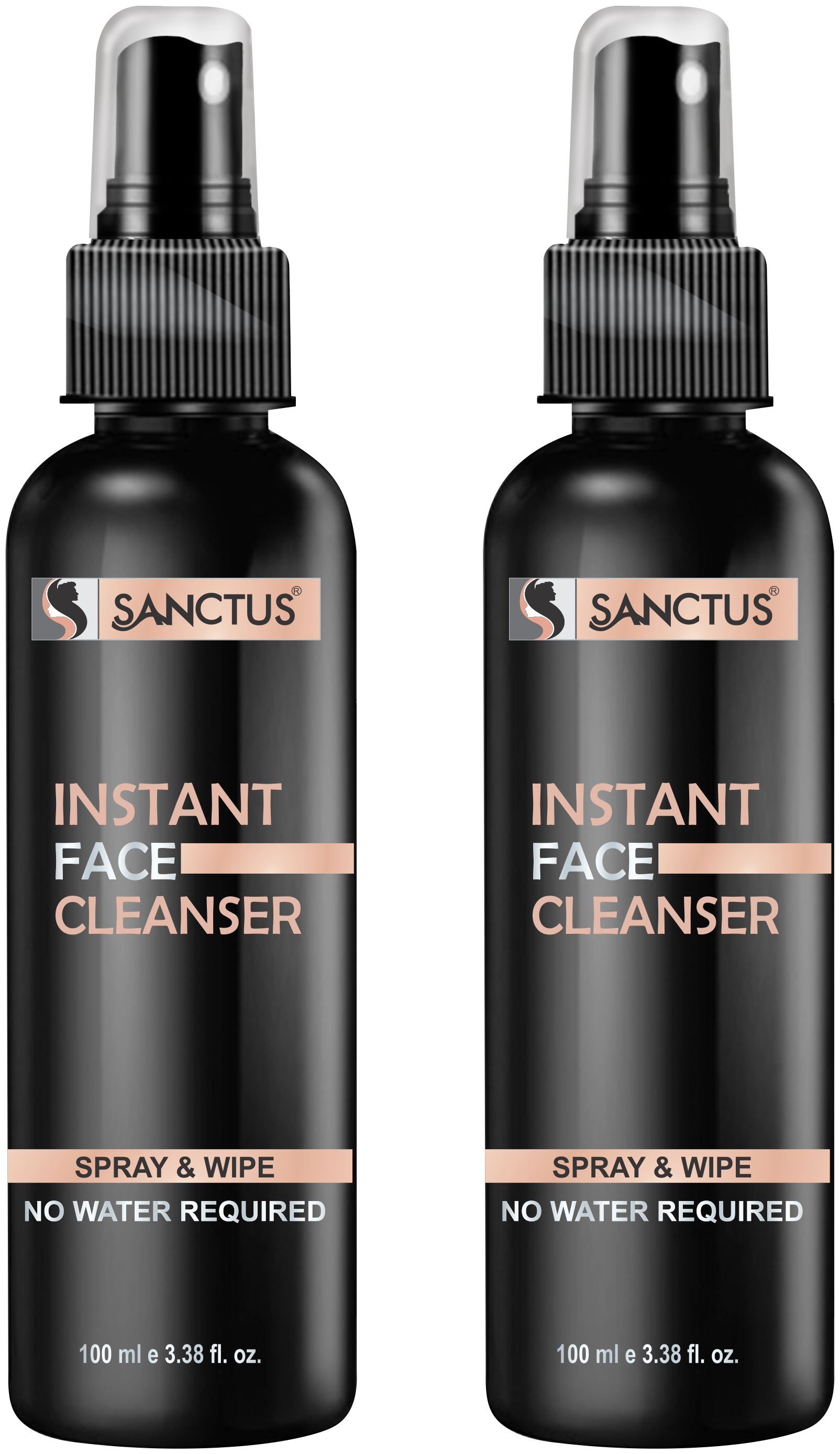 

Sanctus Instant Face Cleanser Spray and Wipe 100 ml (Pack of 2)