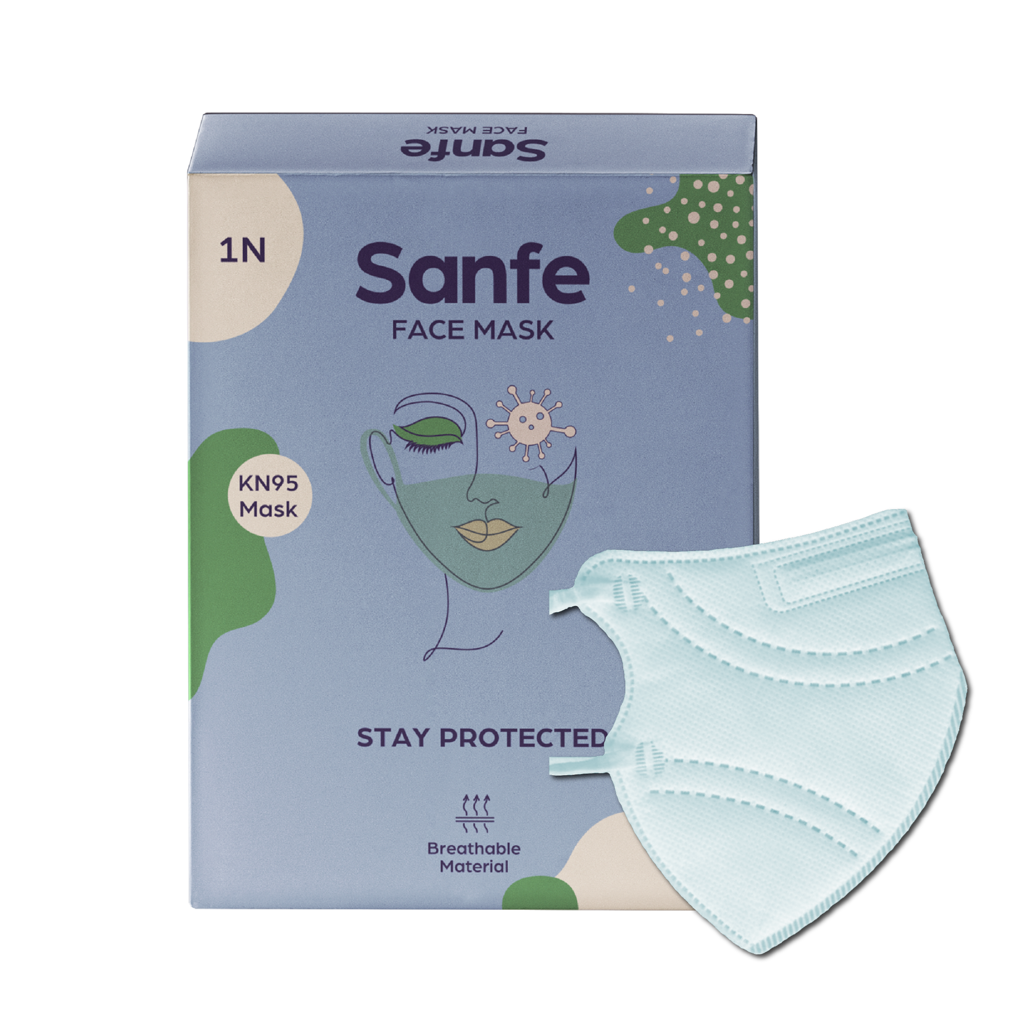 

Sanfe Anti Pollution Activates KN95 Face Mask with PM 2 5 PM 10 Filter - (Pack of 1)