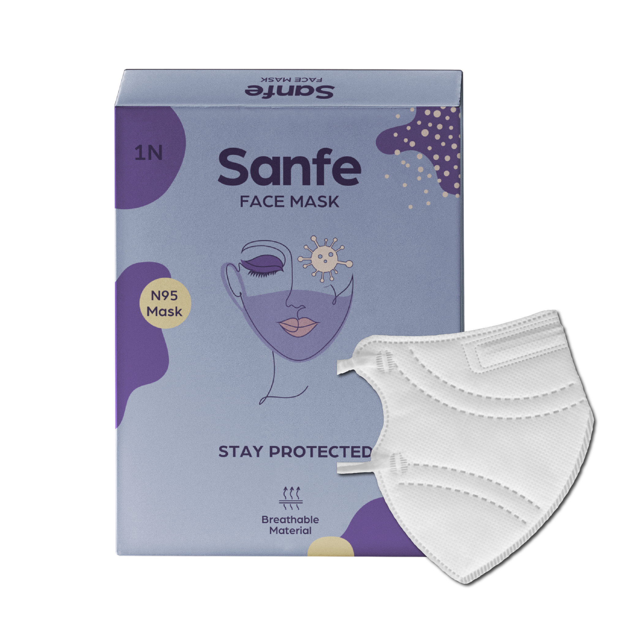 

Sanfe Anti Pollution Activates N95 Face Mask with PM 2 5 PM 10 Filter - (Pack of 3)