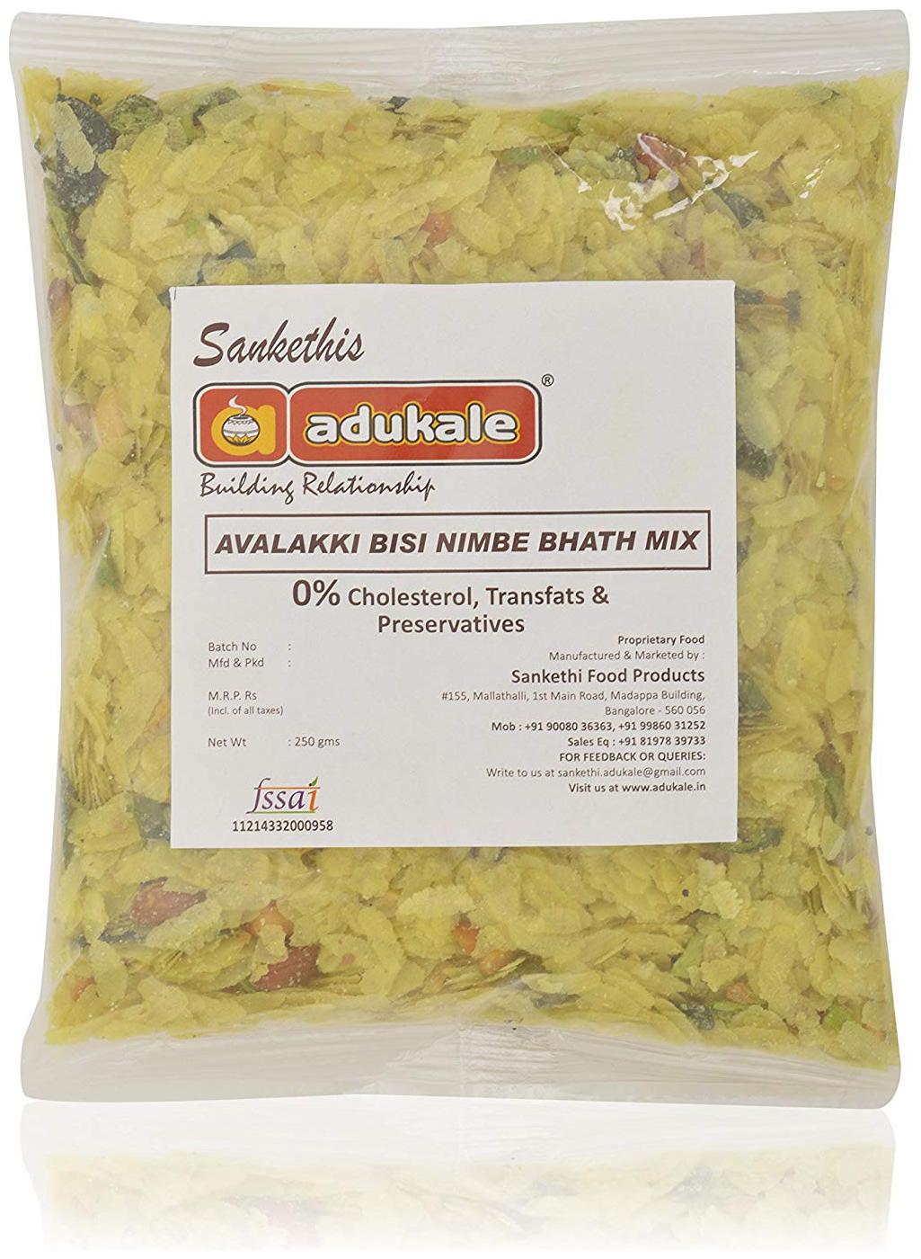 

Sanketi Adukale Instant - Avalakki Bisi Nimbe Bhath Mix 250 g
