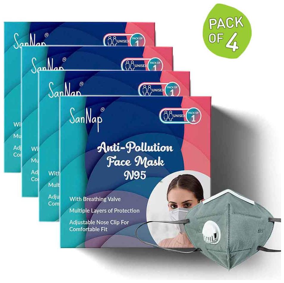 

SanNap Anti Pollution Activate Virus Protection N-95 Mask (Pack of 4)