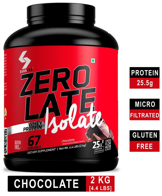 

Sanofud Zerolate Whey Isolate Protein Powder Chocolate 2 kg ( Pack of 1 )