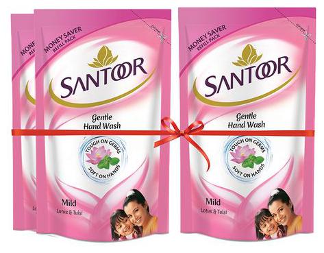 

Santoor Handwash - Mild Lotus Tulsi 180 ml (Buy 2 Get 1 Free)