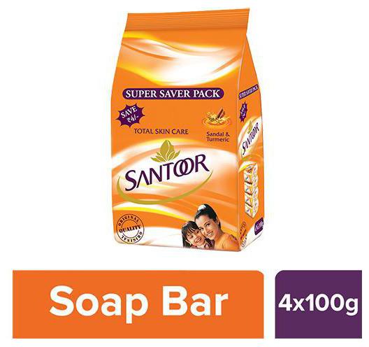 

Santoor Sandal Turmeric Soap - Super Saver Pack 400 g