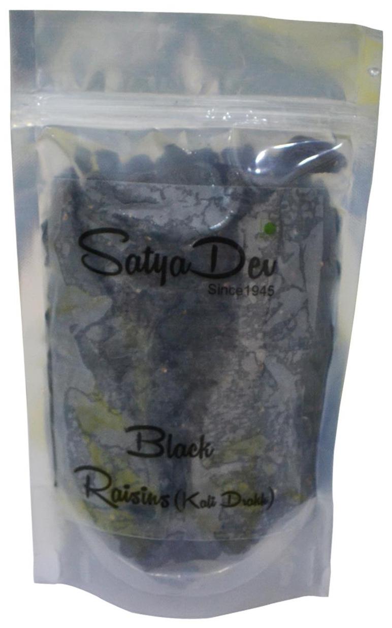 SatyaDev Premium Black Raisins (Kali Darkh)-400g Pouch