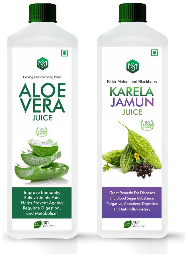 

Scorlife Aloe Vera Juice 1000ml Karela Jamun Juice 1000ml Sugar Free
