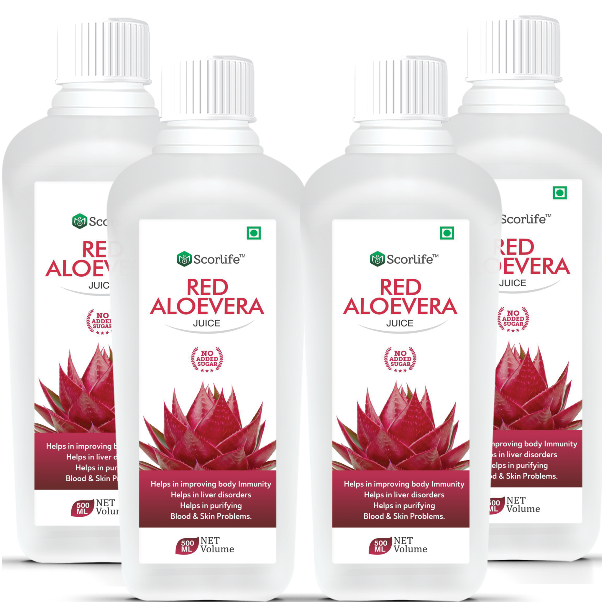 

Scorlife Red Aloevera Juice Sugar Free 500ml (Pack of 4)