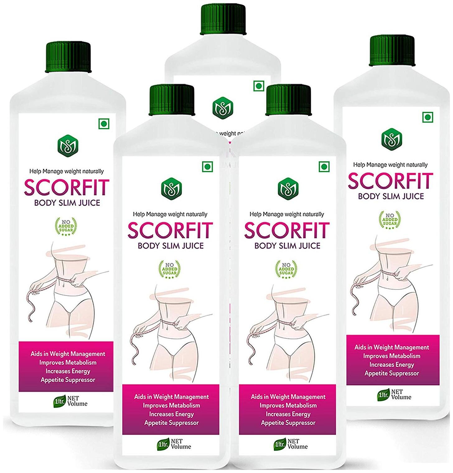 

Scorlife Scorfit Body Slim Juice 1000ml No Added Sugar (Pack of 5)