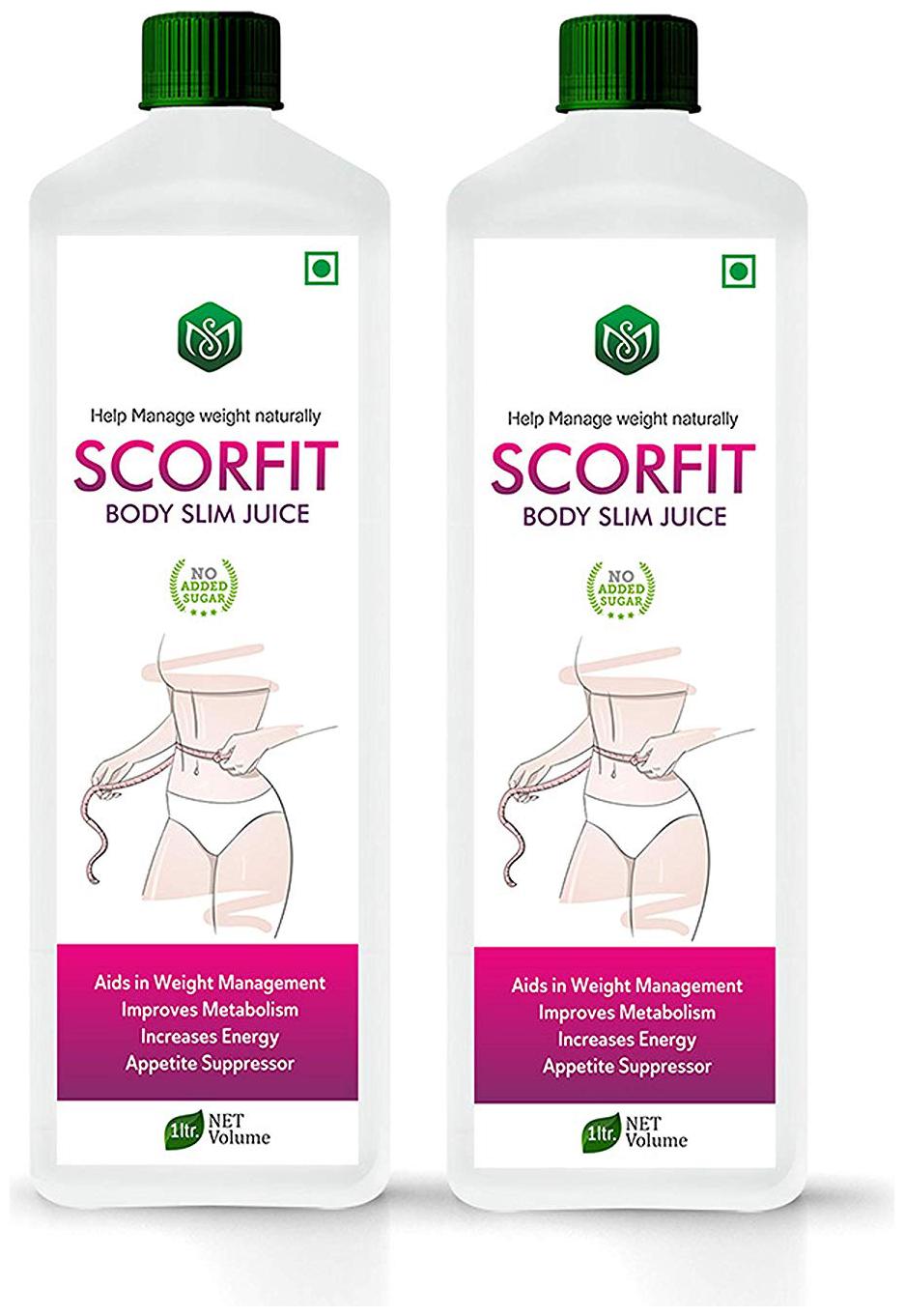 

Scorlife Scorfit Body Slim Juice 1000ml No Added Sugar (Pack of 2)