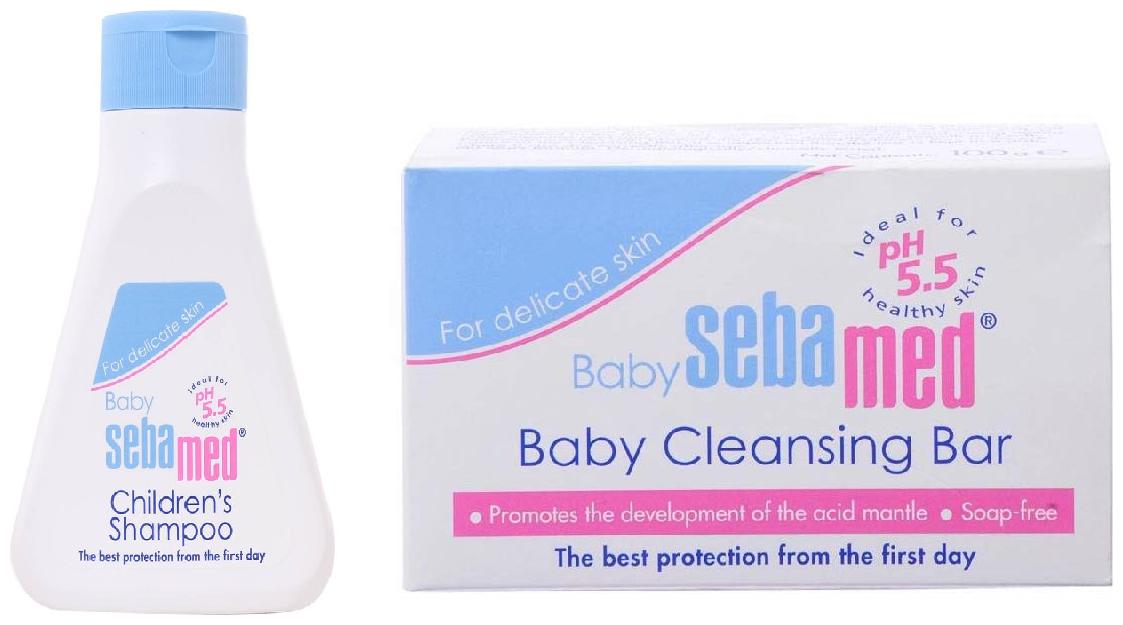 

Sebamed Children s Shampoo (50ml)and Baby Cleansing Bar (100g)