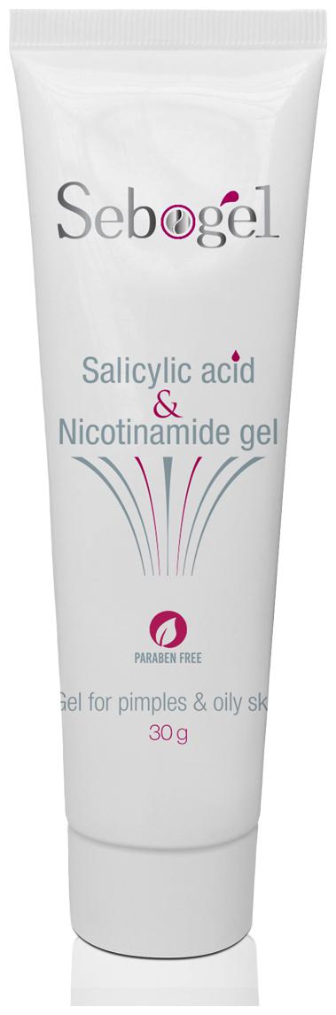 

Sebogel Salicylic Acid Nicotinamide Gel for Pimples and Oily Skin 30g (Pack of 1 )