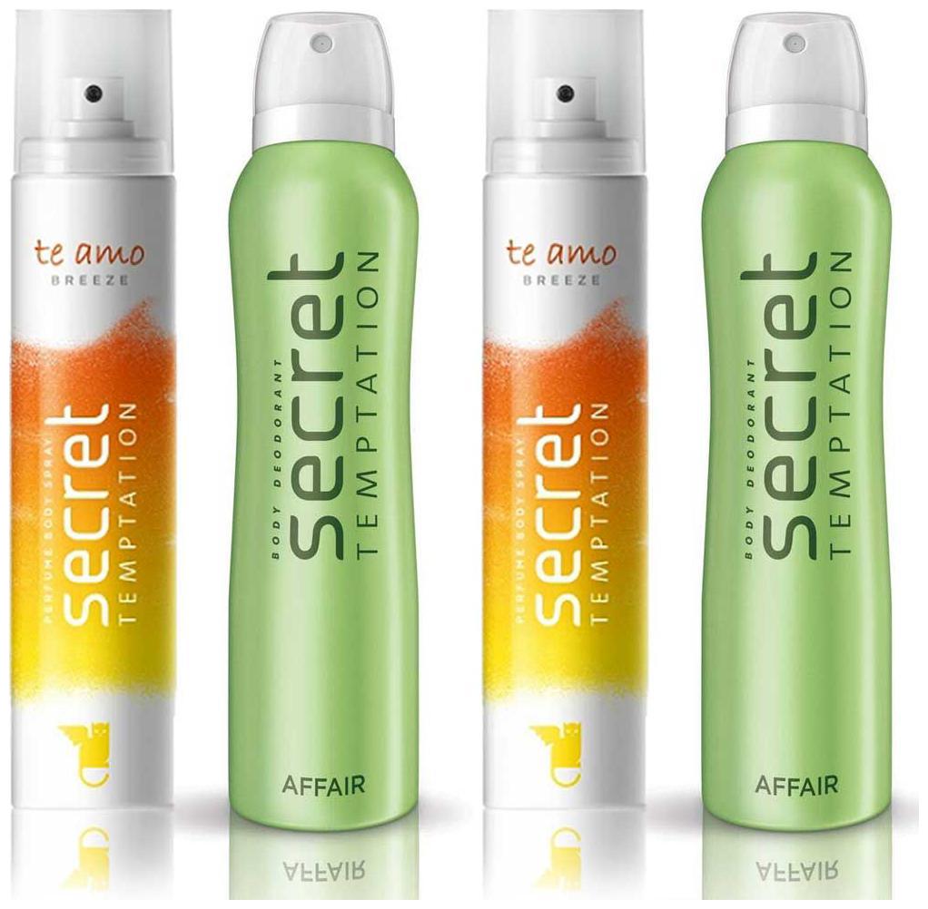 

Secret Temptation 2 Te Amo Breeze and 2 Affair Deodorant and Body Perfume for women (540 ml)