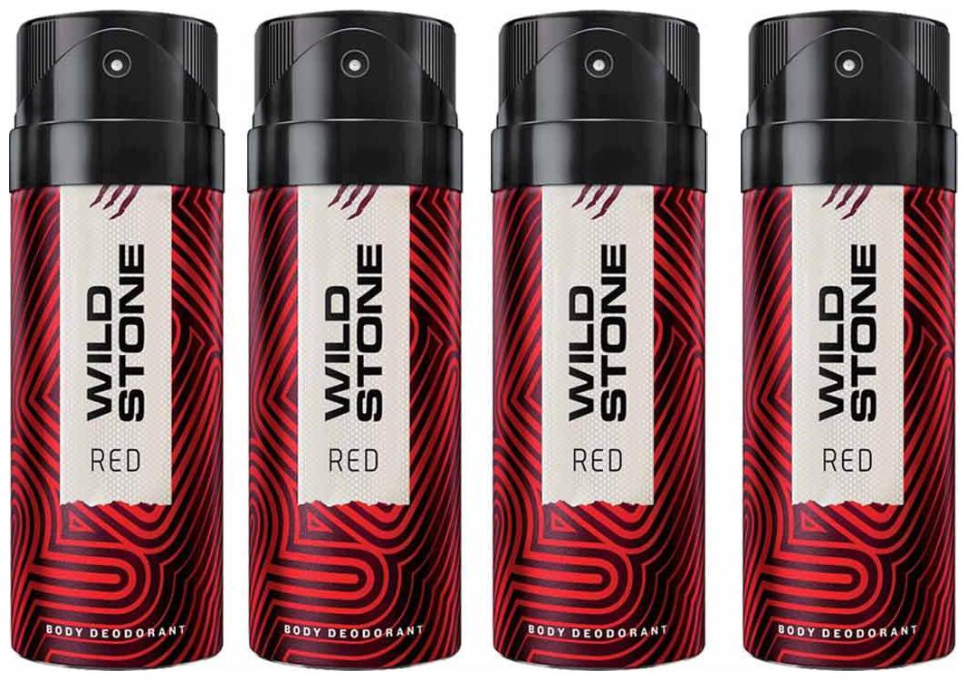 

Wild Stone Red Deodorant For Men Pack of 4 (150 ml each)