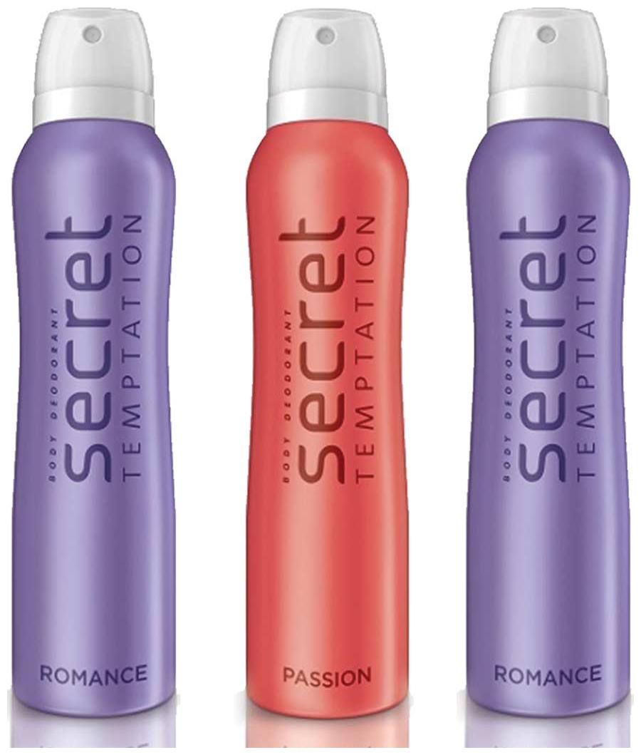 

Secret Temptation 2 Romance and 1 Passion Deodorant for Women 150 ml each Pack of 3