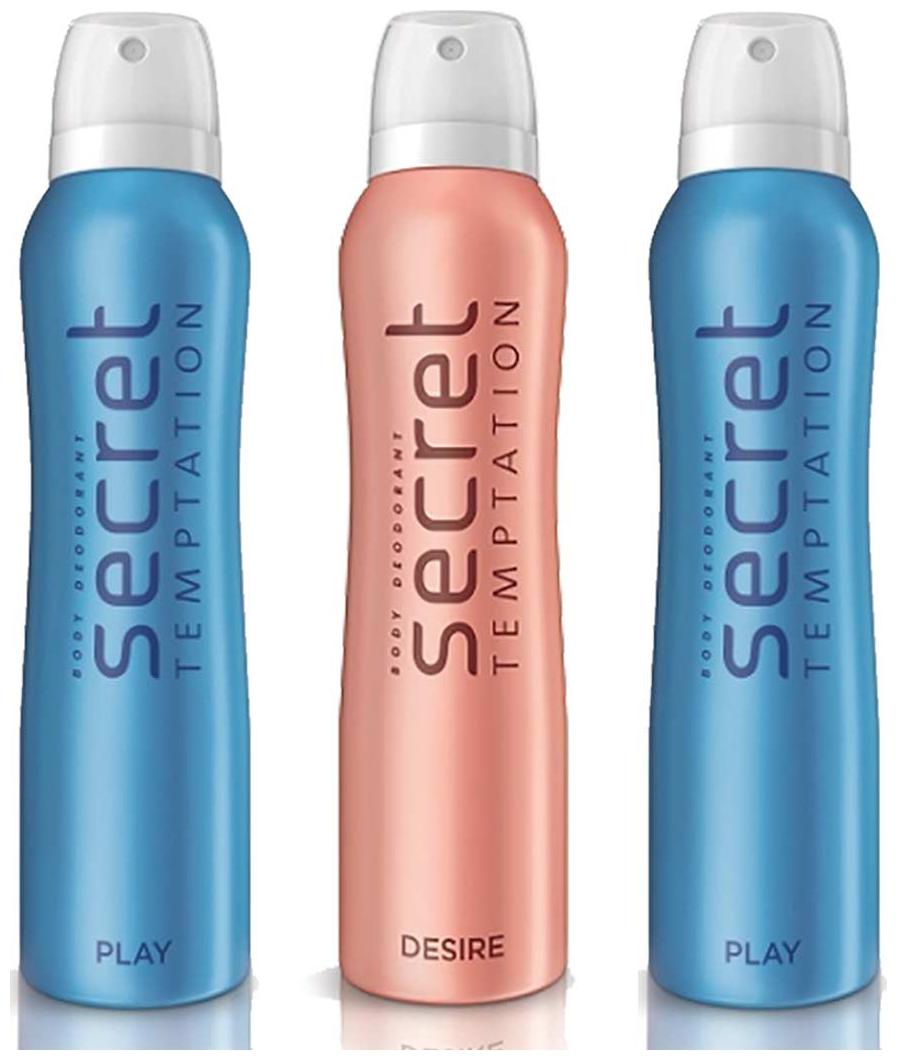 

Secret Temptation 2 Play and 1 Desire Deodorant for Women 150 ml each Pack of 3