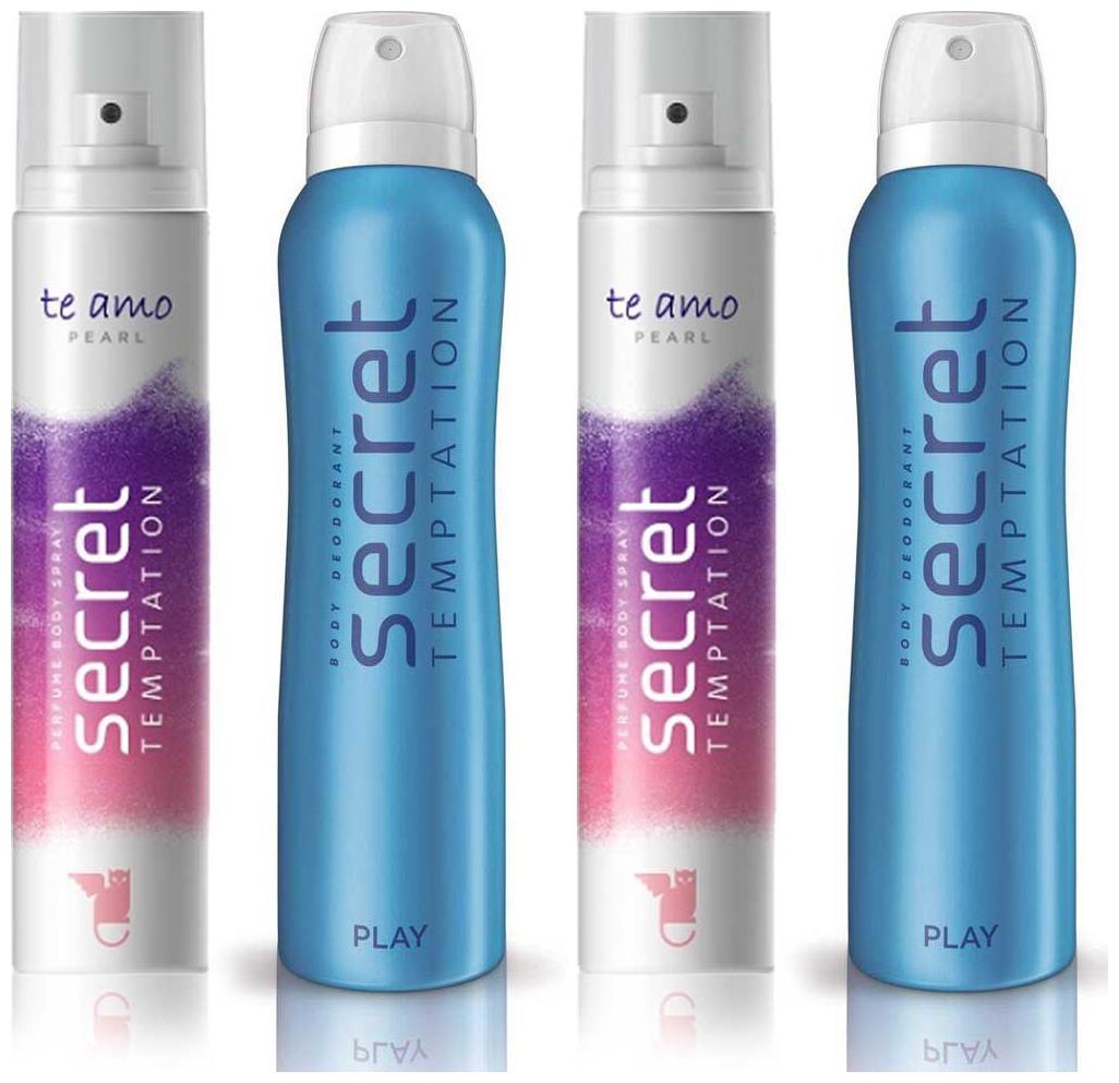

Secret Temptation 2 Te Amo Pearl and 2 Play Deodorant and Body Perfume for women (540 ml)