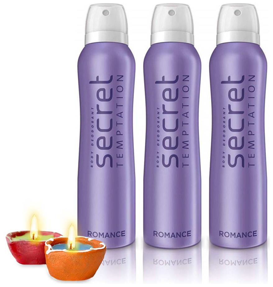 

Secret Temptation Romance Deodorant 150mlx 3 with 2 Diya)(Pack of 5)