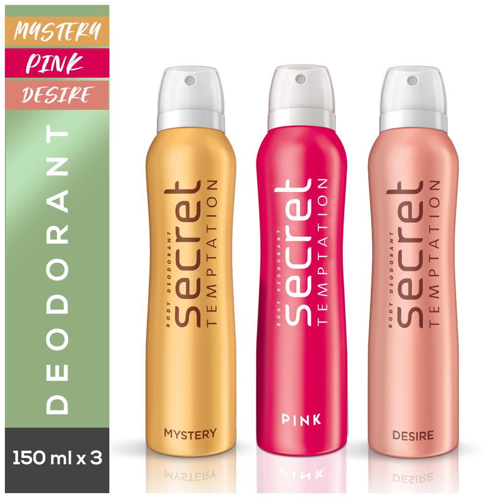 

Secret Temptation Mystery Desire and Pink Deodorant for Women 150 ml ( Pack of 3 )