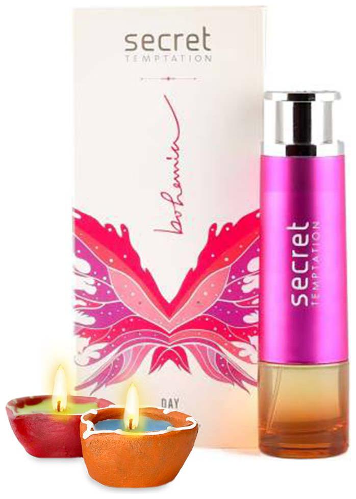 

Secret Temptation Diwali Hamper Bohemia Day Perfume 100ml and 2 Diya) (Pack of 3)
