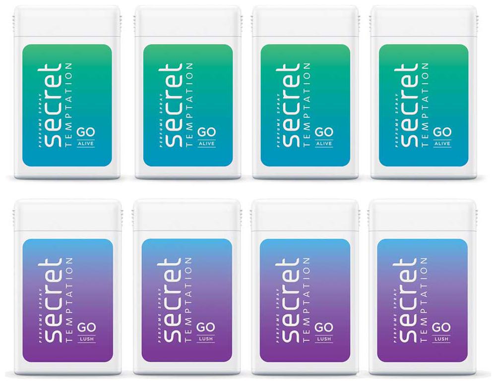 

Secret Temptation Alive 18 ml X 4 and Lush 18 ml X 4 Pocket Perfume Combo ( Pack of 8 )