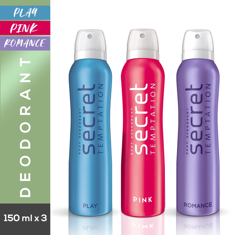 

Secret Temptation Romance Play and Pink Deodorant for Women 150 ml ( Pack of 3 )