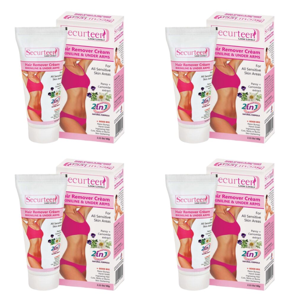 

Securteen Hair Remover Cream 60g for Bikini Line Underarms (Pack Of 4)