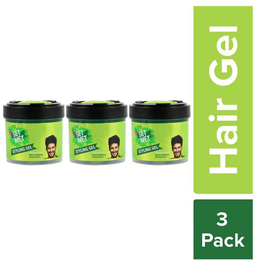 

Set Wet Vertical Hold Hair Gel Pack of 3 Each 250 ml