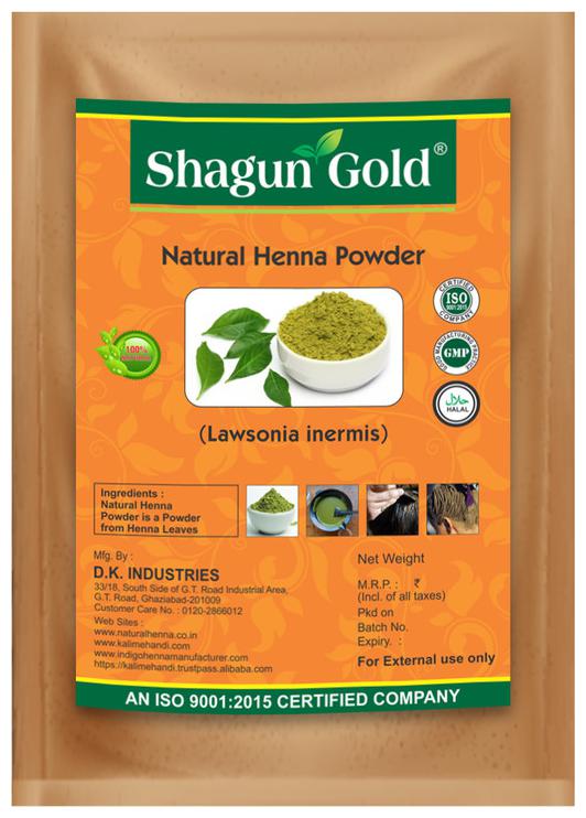 

Shagun Gold Mehandi Powder For Hair Leaf Powder Pure Natural Pack Of Four 100g X4