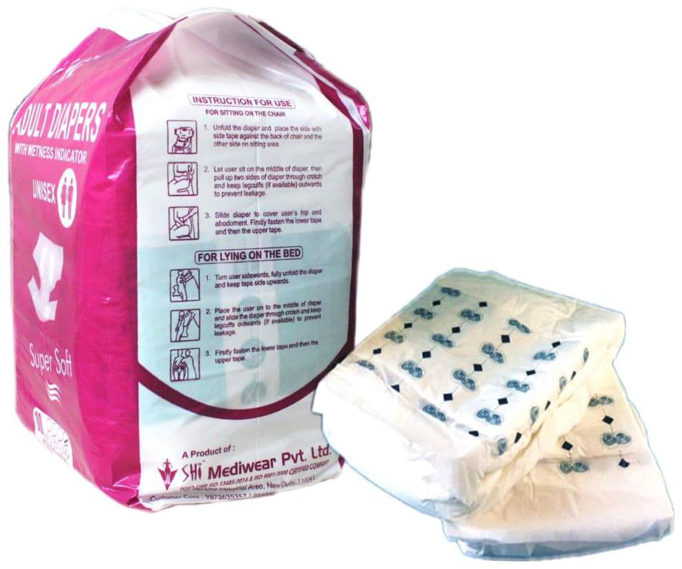 

SHI Super Soft Adult Diaper Large Size 10 Diapers (Pack of 5)