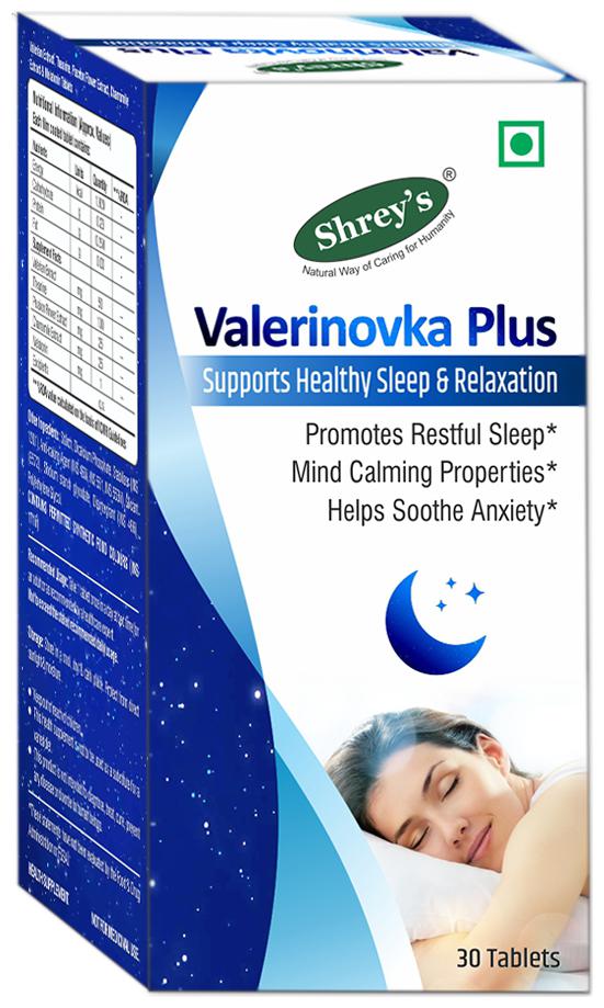 

Shrey S Valerinovka Plus Sleeping Aid Pills For Melatonin Valerian-30 Tablets