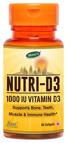 

Shrey S Vitamin D 1000 Iu Nutri D3 60 Capsules