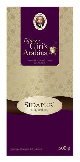 

Sidapur Coffee - Whole Bean Espresso Giris Arabica 500 g