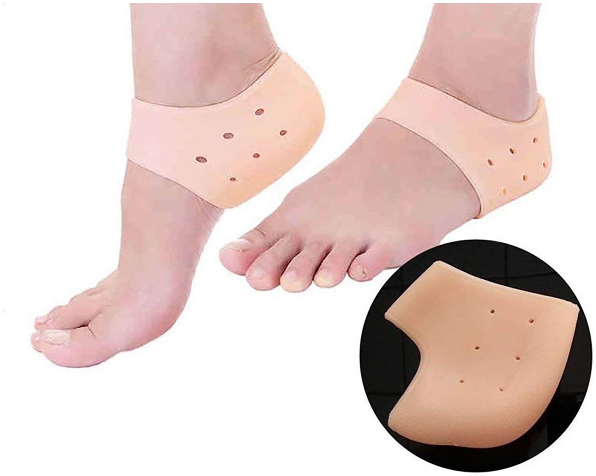 

Silicone Gel Moisturising HeelPad Socks for Pain Relief Gel Heel Socks for Dry Hard Cracked Heel Repair Pad Cushion Support Ankle Protection for Men and Women