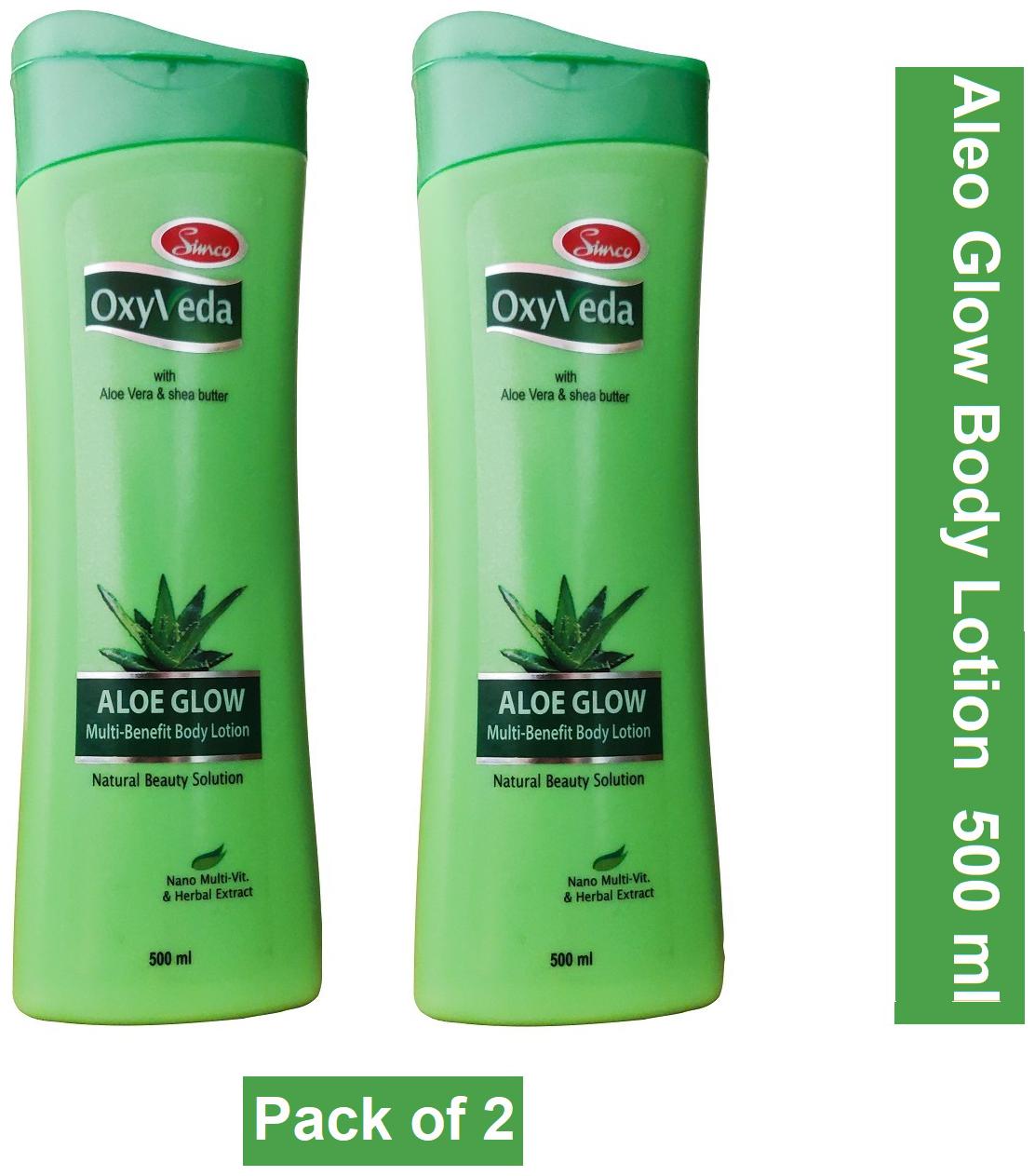 

Simco Oxyveda Aleo Glow Body Lotion 500 ml (Pack of 2