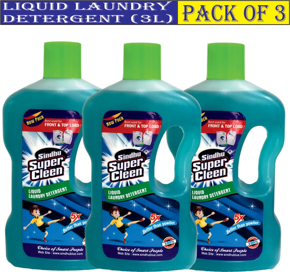 

SINDHU SUPER CLEEN Laundry Liquid Detergent Front Load Top Load Bucket Wash 1L (Pack of 3)