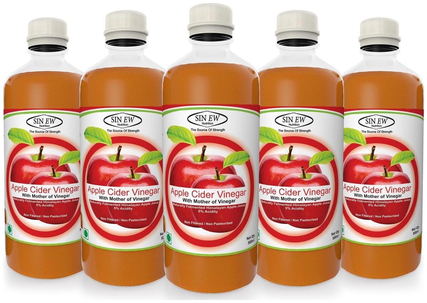 

Sinew Apple Cider Vinegar With Mother of Vinegar- 500 ml Pack of 5