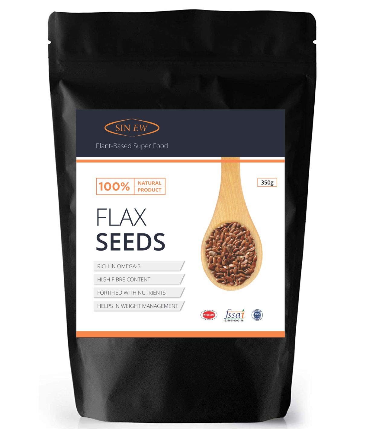 

Sinew Nutrition Flax Seeds Fibre And Omega-3 Rich Superfood - 350 g