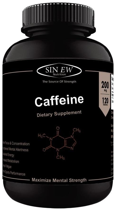 

Sinew Nutrition Caffeine 200 mg Supports Focus Energy and Endurance Vegetable Tablets - 120 Tablets