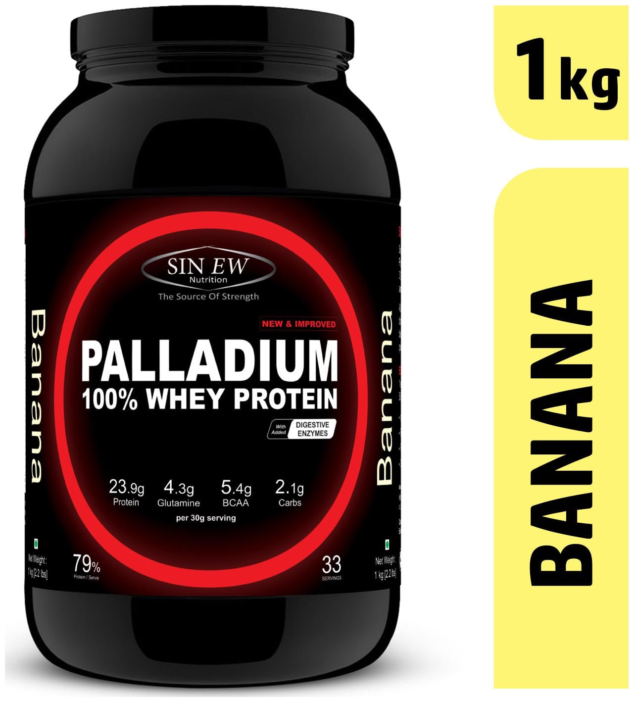 

Sinew Nutrition Palladium Whey Protein With Digestive Enzymes 1kg (Banana)