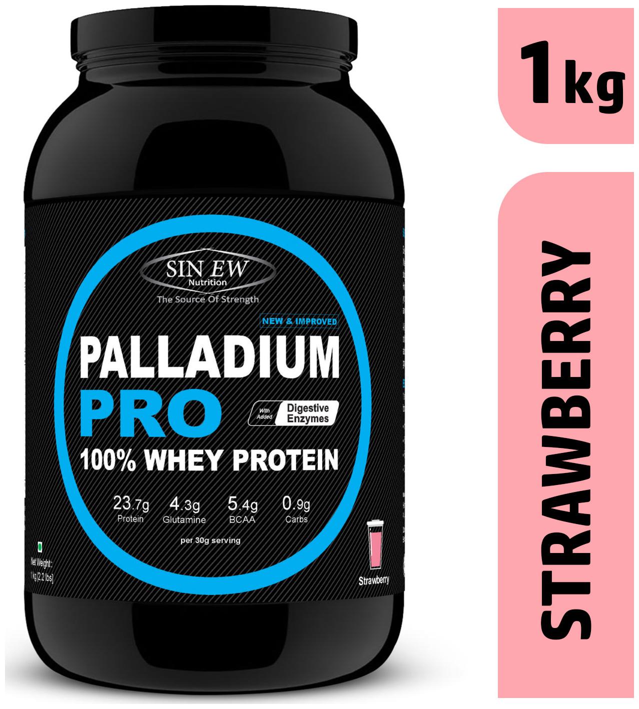 

Sinew Nutrition Palladium Pro Whey Protein With Digestive Enzymes 1 kg (Strawberry Flavour)